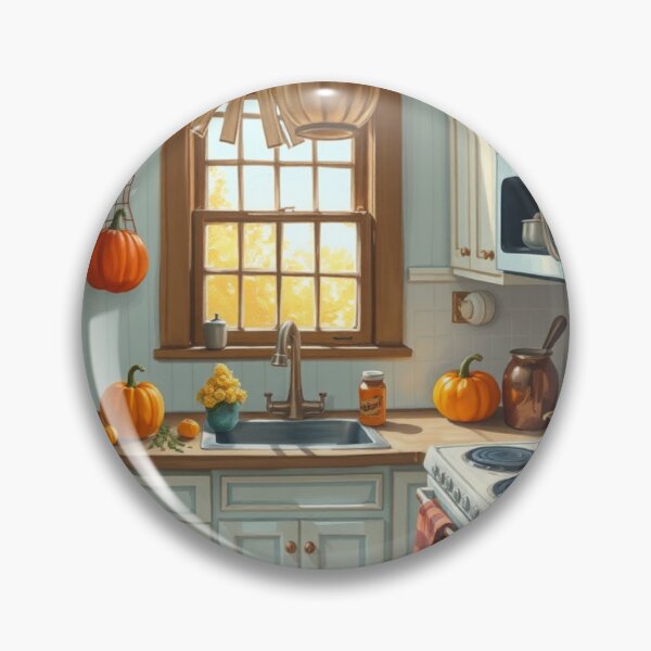 Item preview, Sun lit Kitchen With Beautiful Pumpkins On The Countertops  designed and sold by Soxybabe12.