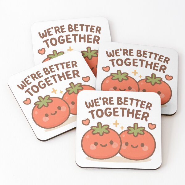 Item preview, We're Better Together Cute Tomato Pun Couples and Friendship Design designed and sold by inkoutninja.