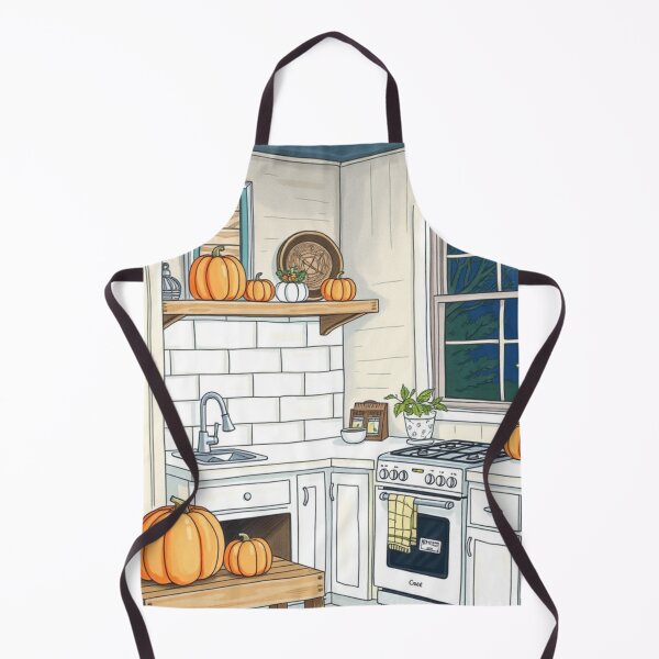 Item preview, White Kitchen With Orange Pumpkins At Nightfall designed and sold by Soxybabe12.
