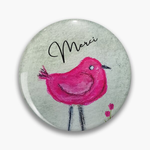 Item preview, Circular Watercolor Chick Illustration - MERCI designed and sold by AcuarelasCA.