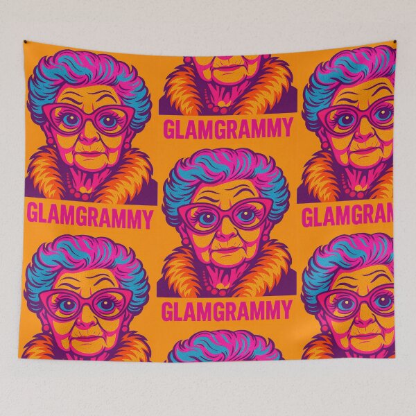 Item preview, “GlamGrammy Pop Art | Sassy Blue-Haired Grandma Drag Queen Icon”  designed and sold by ReyDeLaCalle.