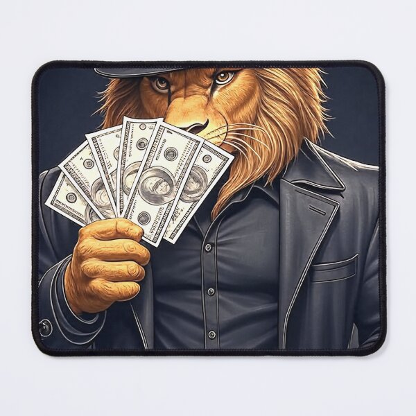 Item preview, “OG Lion Mafia Boss | Gangster Animal Art | Counting Benjamins Street Vibes designed and sold by ReyDeLaCalle.