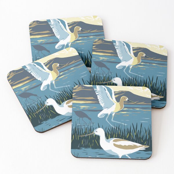 Item preview, American Avocet in the Great Salt Lake in Utah USA WPA Art Poster designed and sold by patrimonio.