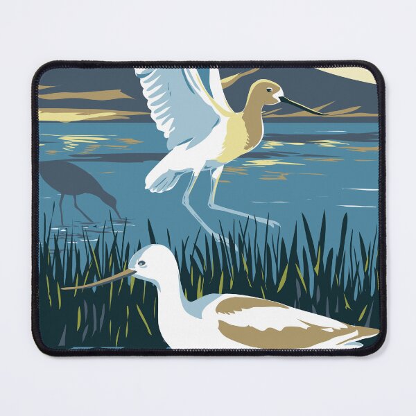 Item preview, American Avocet in the Great Salt Lake in Utah USA WPA Art Poster designed and sold by patrimonio.