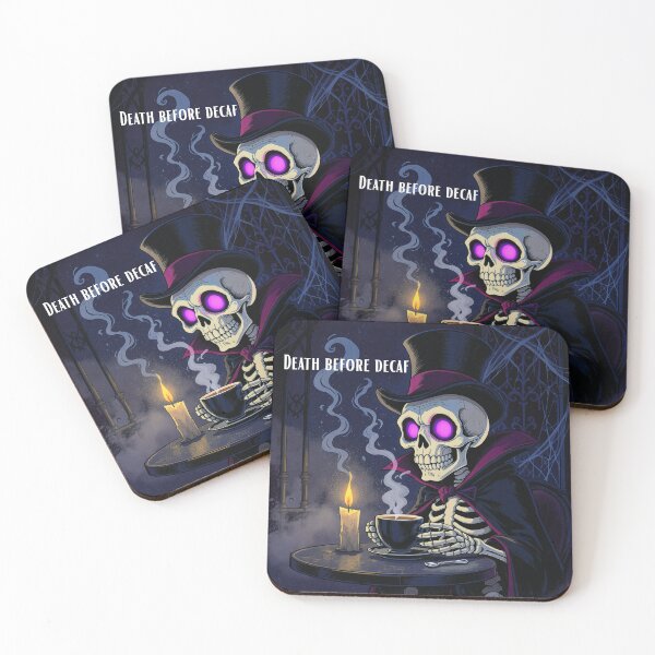 Item preview, Skeleton Death Before Decaf designed and sold by Restless-Dead.