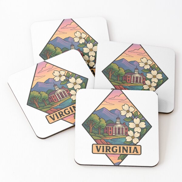 Item preview, Virginia vintage landscape design with flowers designed and sold by Ahau Designs.