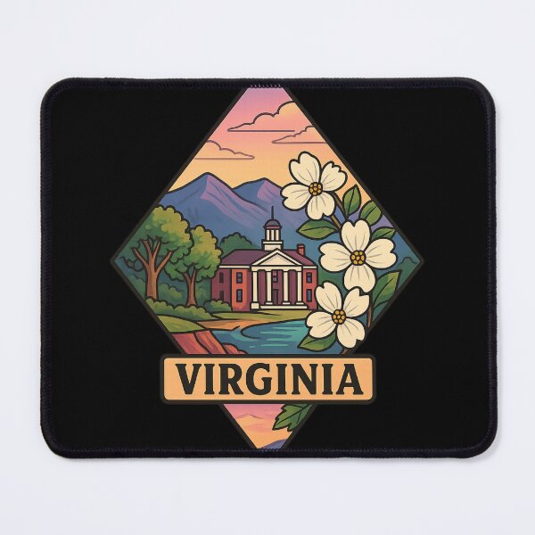 Item preview, Virginia vintage landscape design with flowers designed and sold by Ahau Designs.