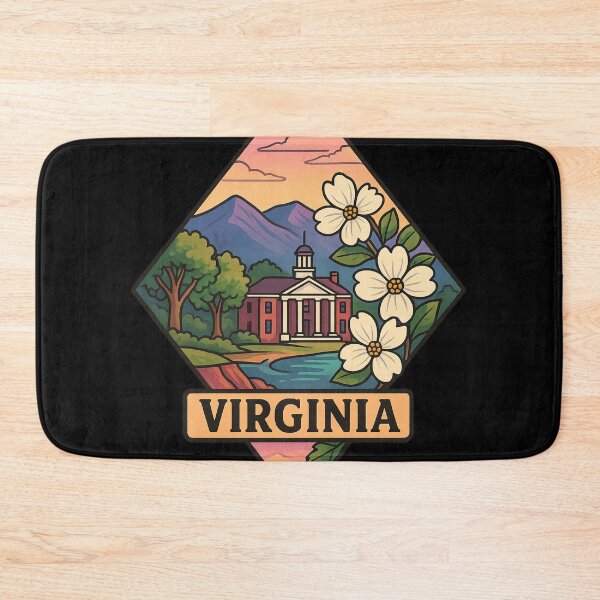 Item preview, Virginia vintage landscape design with flowers designed and sold by Ahau Designs.