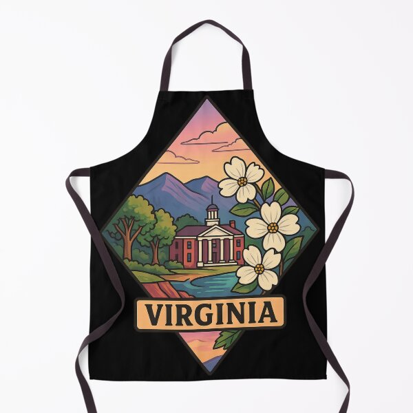 Item preview, Virginia vintage landscape design with flowers designed and sold by Ahau Designs.