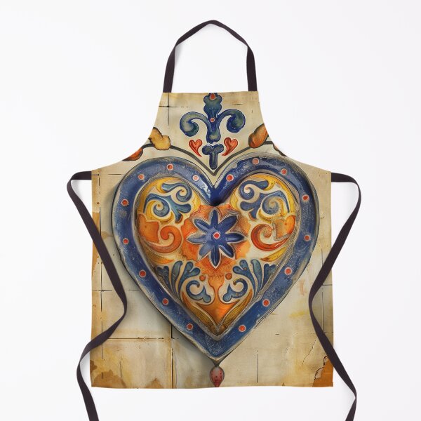 Item preview, Corazón de herencia mexicana-italiana: Impresión artística con diseño de Talavera y mayólica designed and sold by ArgentoArt.