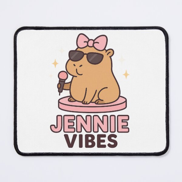 Item preview, Jennie Vibes Capybara – Cute K-Pop Fan Art in Kawaii Pastel Style designed and sold by NovaMoodCo.