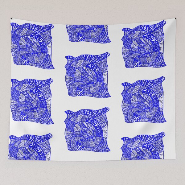 Item preview, Abstract Blue Zen tangle designed and sold by Pugavatar.