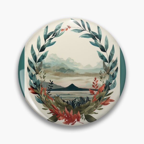 Item preview, Arte de corona de herencia mexicana-italiana: Póster con el escudo botánico de agave y olivo designed and sold by ArgentoArt.