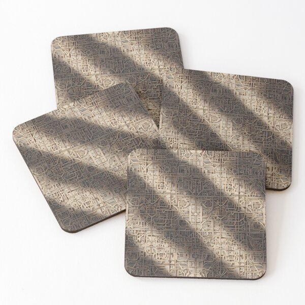 Item preview, Slanted Stripes Shadows, Vines, Wires, Black Grey, Mural Mosaic, Dark Theme, Diagonal Repeated Hexagonal Pattern Textures  designed and sold by Digital-Davinci.