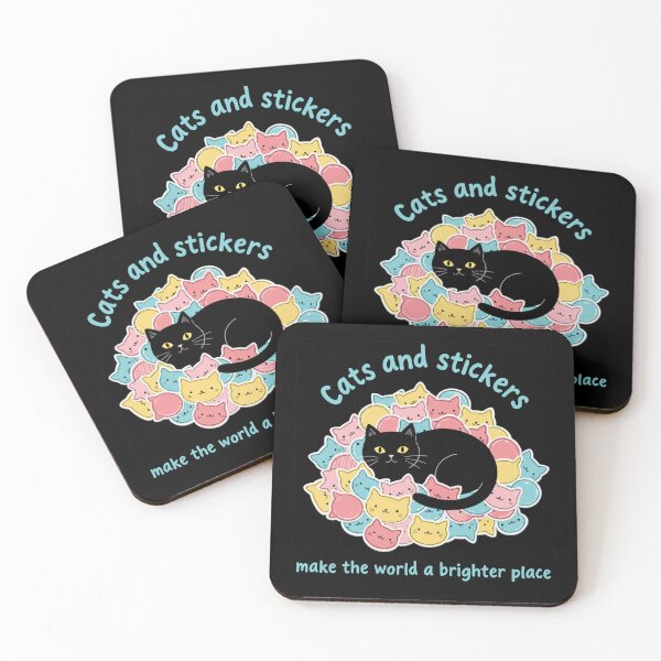 Item preview, Cats and Stickers Make the World a Brighter Place designed and sold by MannyShop.