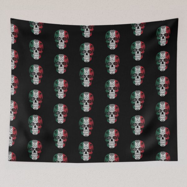 Item preview, Mexican Flag Sugar Skull - Patriotic Calavera Design designed and sold by AV.