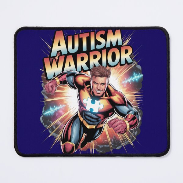Item preview, Autism Warrior – Bold Comic Hero designed and sold by GENX-AUTISM-DAD.