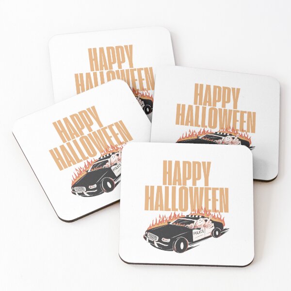 Item preview, Happy Halloween Police Ghost - Spooky Vintage Car Graphic designed and sold by Colorful-Garden.