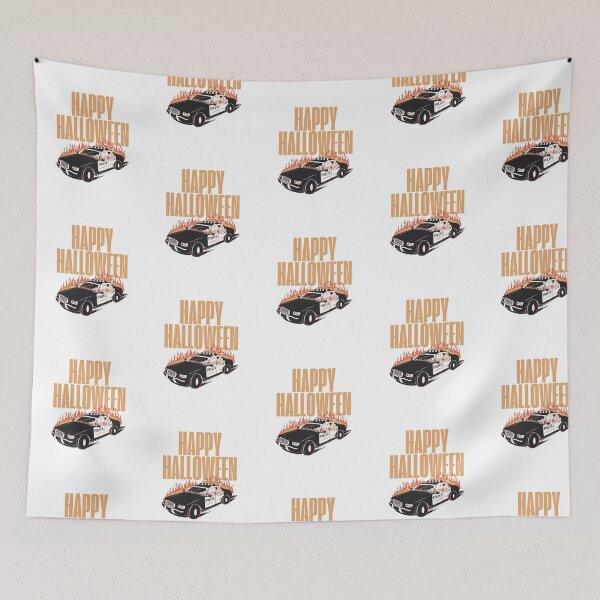 Item preview, Happy Halloween Police Ghost - Spooky Vintage Car Graphic designed and sold by Colorful-Garden.