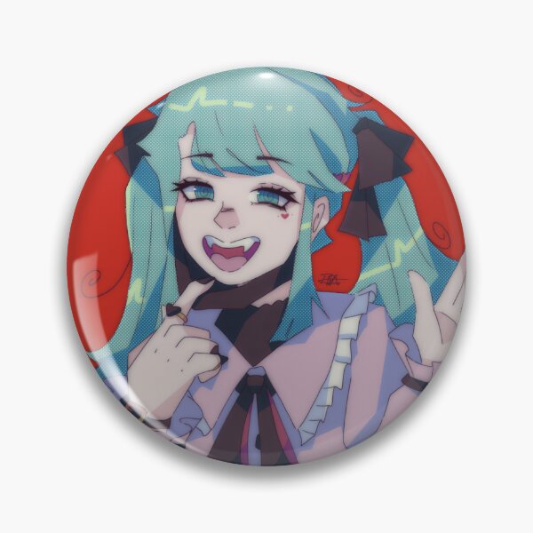 Item preview, Vampire Hatsune Miku Button designed and sold by soopafloopa.