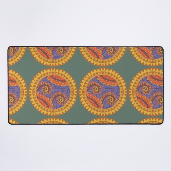 Item preview, Abstract geometric shapes repeating pattern - yellow designed and sold by Svasti Arts and Designs.