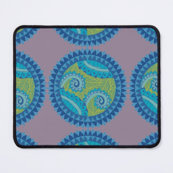 Item preview, Abstract geometric shapes repeating pattern - blue designed and sold by Svasti Arts and Designs.