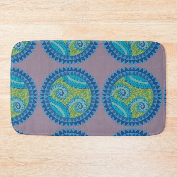 Item preview, Abstract geometric shapes repeating pattern - blue designed and sold by Svasti Arts and Designs.