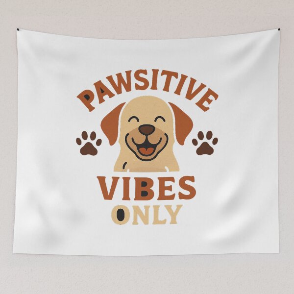 Item preview, Pawsitive Vibes Only – Cute Retro Dog T-Shirt Design designed and sold by DailyVibesCo.