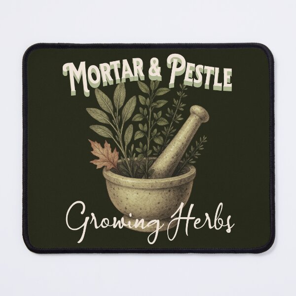 Item preview, Mortar and Pestle – Growing Herbs Botanical Illustration designed and sold by WildWood Digital Art.