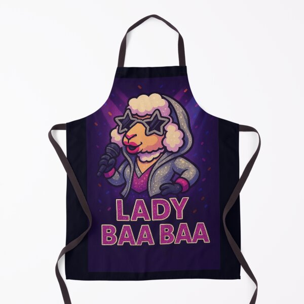 Item preview, Lady Baa Baa Sheep Pop Star Cartoon – Glitter Hoodie, Star Sunglasses, Microphone, Pink Purple Lights, Lady Gaga Parody designed and sold by AnTartstudios.