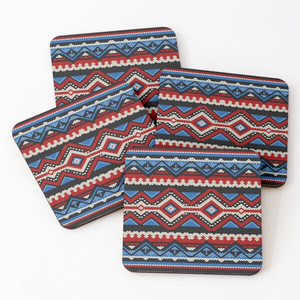 Item preview, Red And Blue Detailed Traditional Folk Sadu Arabian Hand Weaving Pattern by Craitza designed and sold by House of Sadu by Craitza.
