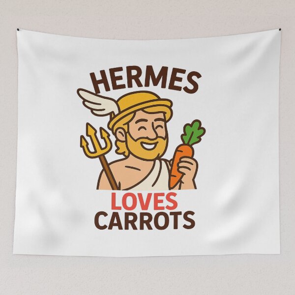 Item preview, Hermes Loves Carrots – Funny Greek Mythology Vegan Design designed and sold by Greek and Vegan.
