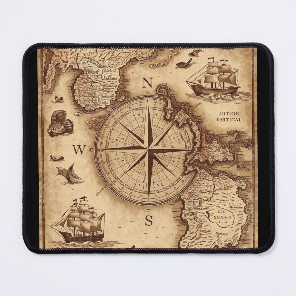 Item preview, Antique Nautical Map with Ships and Monsters designed and sold by Shop9999.