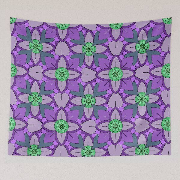 Item preview, Abstract geometric shapes repeating pattern - Purple designed and sold by Svasti Arts and Designs.