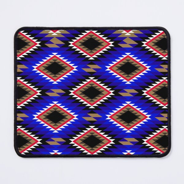 Item preview, Traditional Sadu Rustic Rug Pattern Retro Vintage Blue by Craitza designed and sold by House of Sadu by Craitza.