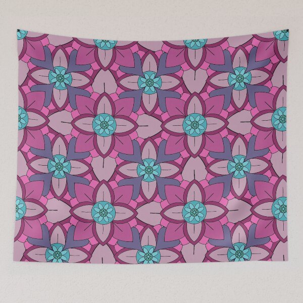 Item preview, Abstract geometric shapes repeating pattern - Pink designed and sold by Svasti Arts and Designs.