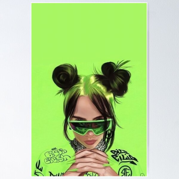 新品L】 Tefuny／GREEN BILLIE EILISH POSTER Green Billie Eilish
