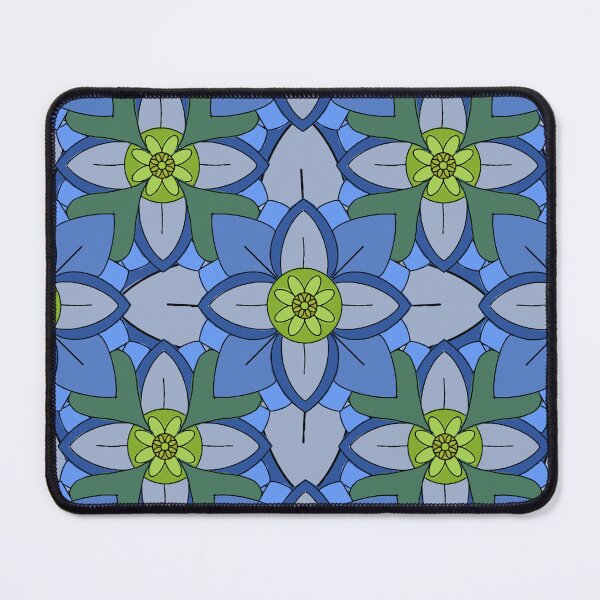 Item preview, Abstract geometric shapes repeating pattern - Blue designed and sold by Svasti Arts and Designs.