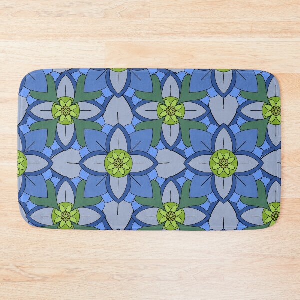 Item preview, Abstract geometric shapes repeating pattern - Blue designed and sold by Svasti Arts and Designs.