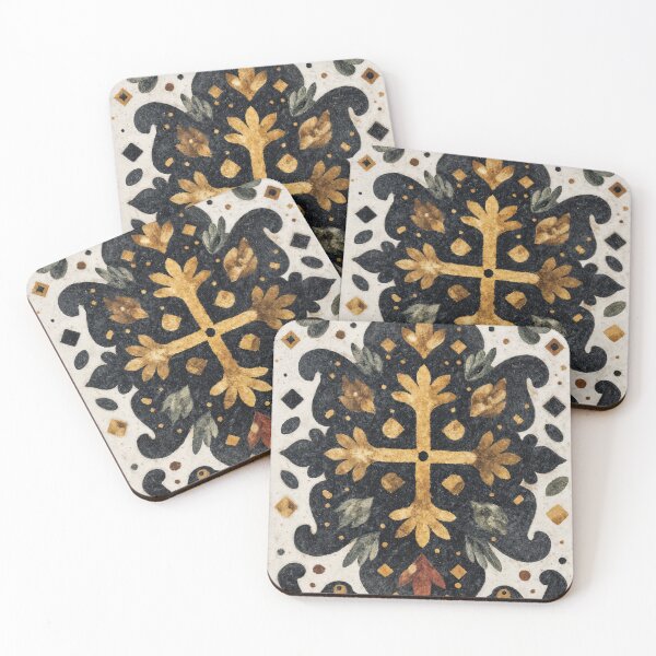 Item preview, Traditional Golden Floral Cross Pattern designed and sold by Piotrek0001.