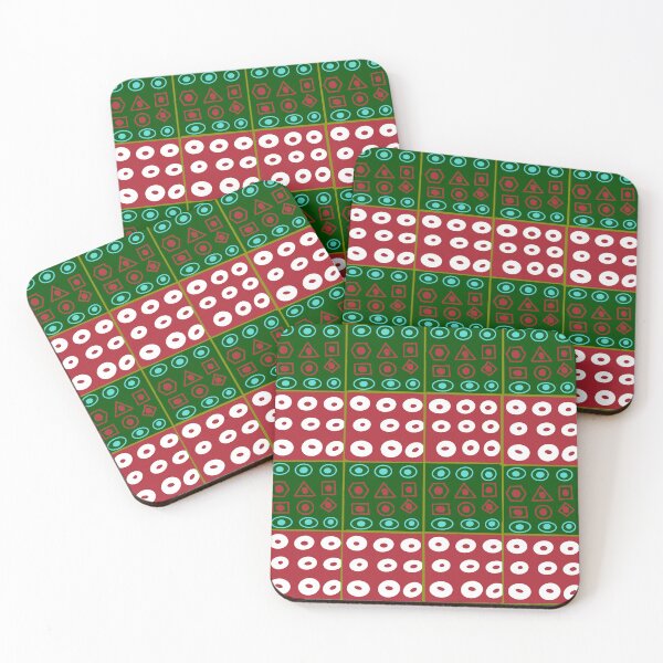 Item preview, Abstract geometric shapes pattern - Red designed and sold by Svasti Arts and Designs.