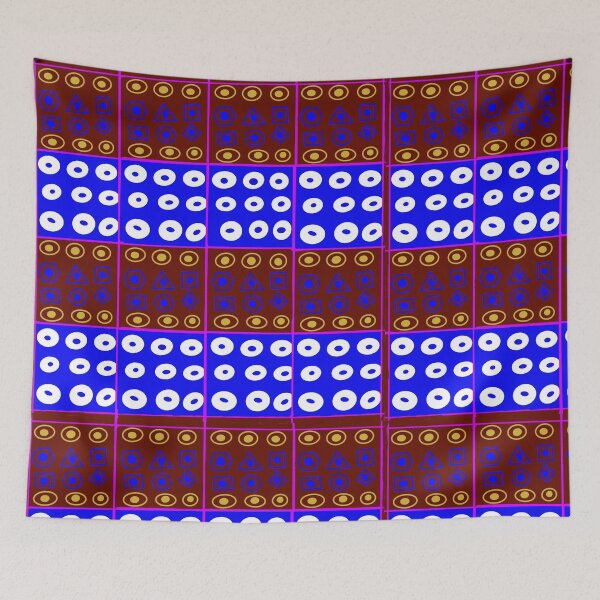 Item preview, Abstract geometric shapes repeating pattern - Royal Blue designed and sold by Svasti Arts and Designs.