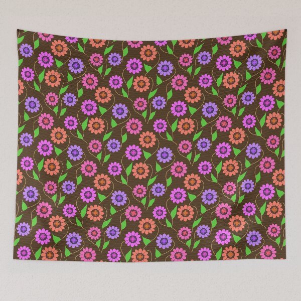 Item preview, Abstract Flower repeating Pattern - Coffee Brown designed and sold by Svasti Arts and Designs.