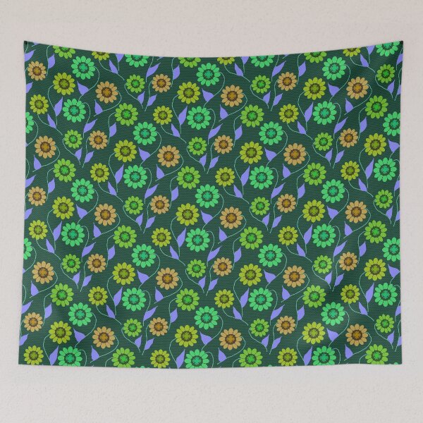 Item preview, Abstract Flower repeating Pattern - Green designed and sold by Svasti Arts and Designs.