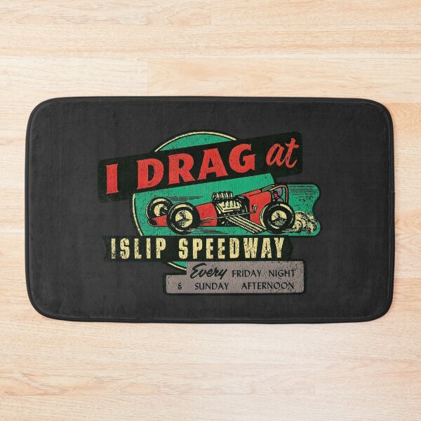 Item preview, I Drag at Islip Speedway - red dragster - aged, burnout finish designed and sold by retropetrol.