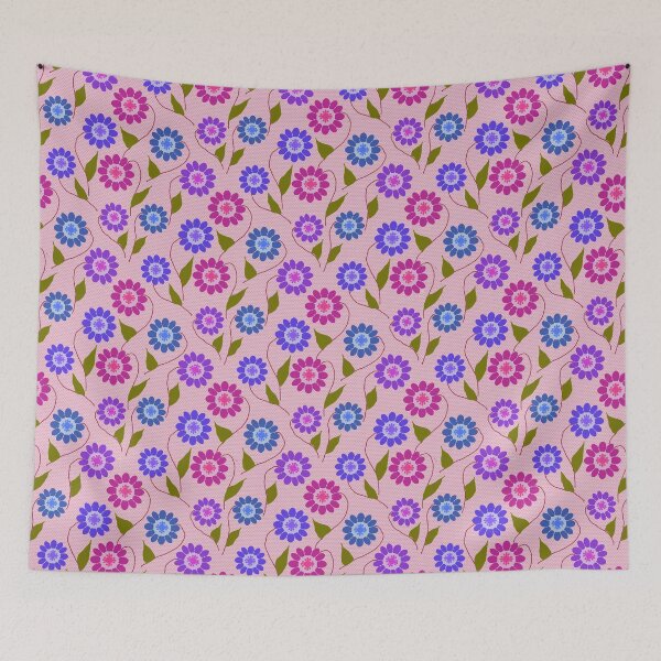 Item preview, Abstract Flowers repeating Pattern - Rose Pink designed and sold by Svasti Arts and Designs.