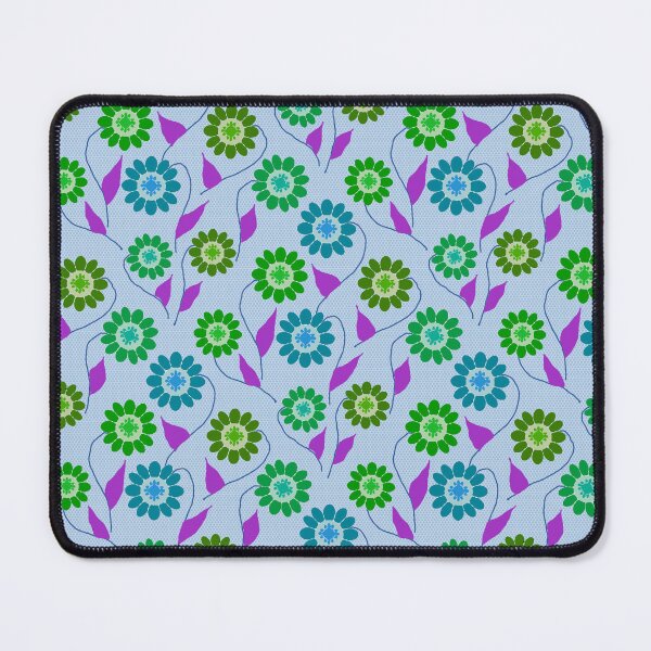 Item preview, Abstract flowers repeating pattern - Bluish Cyan designed and sold by Svasti Arts and Designs.