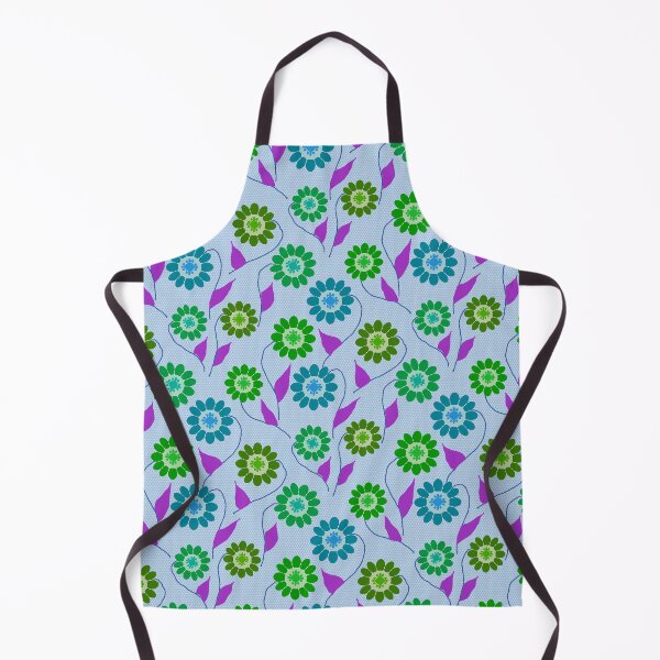 Item preview, Abstract flowers repeating pattern - Bluish Cyan designed and sold by Svasti Arts and Designs.
