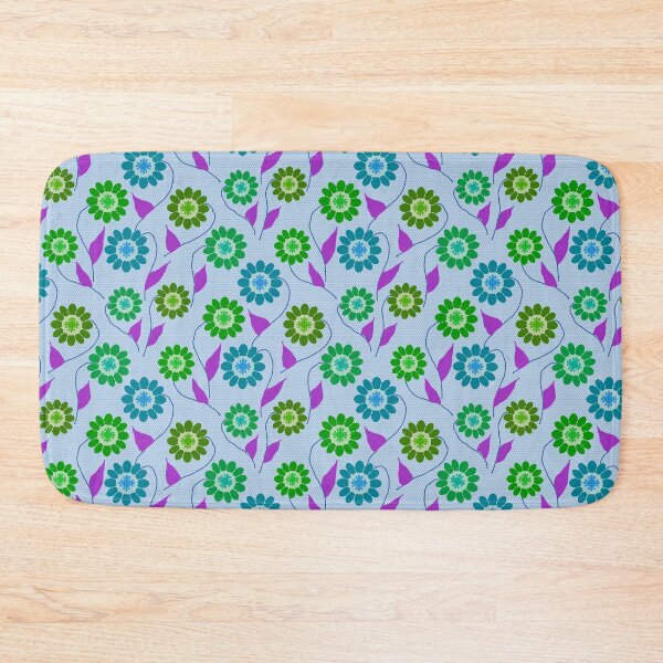 Item preview, Abstract flowers repeating pattern - Bluish Cyan designed and sold by Svasti Arts and Designs.