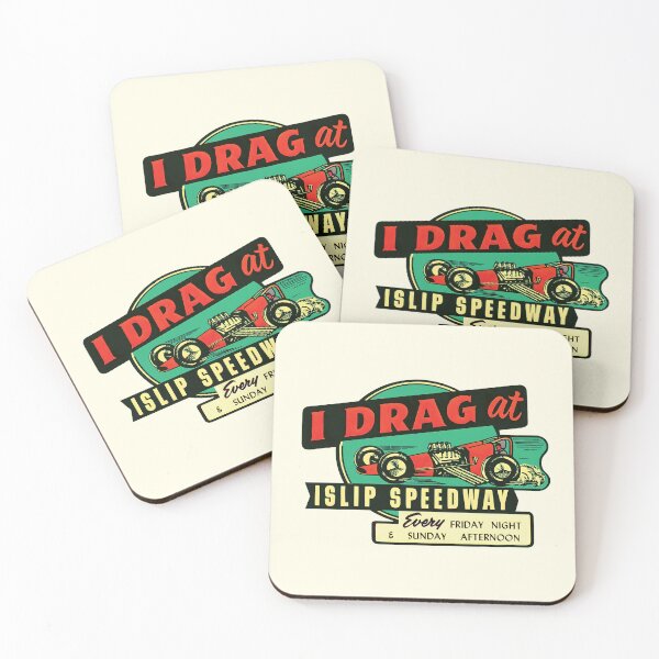 Item preview, I Drag at Islip Speedway - red dragster designed and sold by retropetrol.